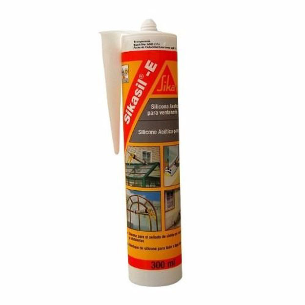 Imagen de sellador de Silicona ácida Transparente 280cc Sika Sika-sil e