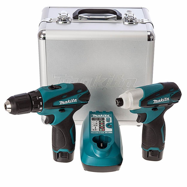 Imagen de Kit Taladro + Atornillador 12v Con Maletín Makita Lct204