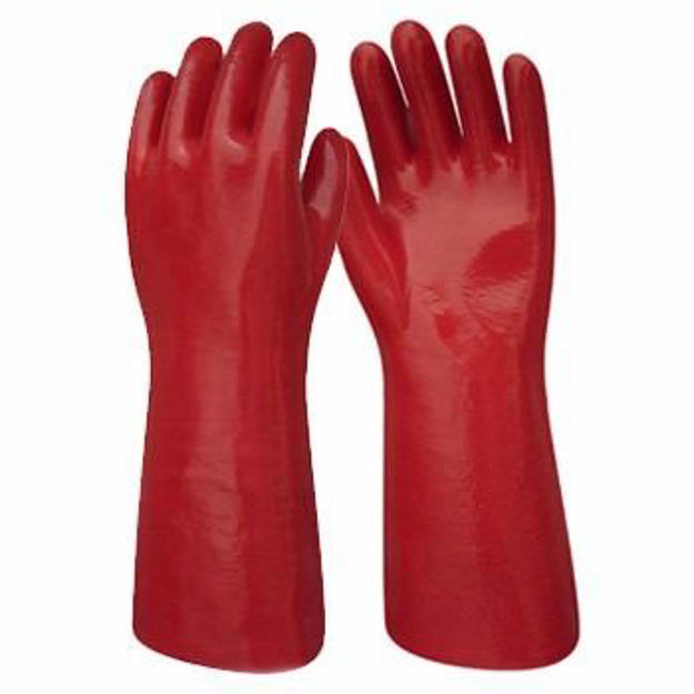 Imagen de Guante De Goma Pvc Rojo De 27cm De Largo