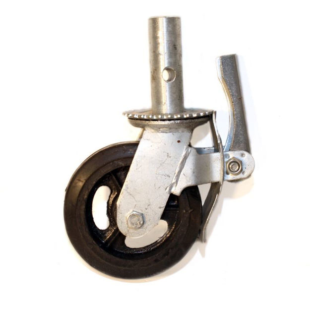 Imagen de RUEDA GIRATORIA PARA ANDAMIO CON FRENO 150mm x 50mm.