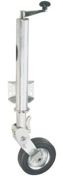 Imagen de PIE DE APOYO PARA TRAILER CON MANIVELA Y RUEDA 400 KG