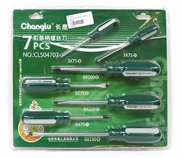 Imagen de JUEGO DE 7 DESTORNILLADORES PLANOS Y PHILLIPS CHANGLU