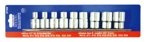 Imagen de Juego Bocallaves Torx Encas. 1/2 Pulgadas E10 - E24 Crossman