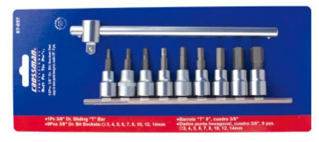 Imagen de Juego Bocallaves Allen Enc. 3/8" 3mm - 14mm Crossman 87-057