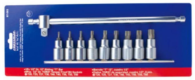 Imagen de Juego Bocallaves Torx Encas. 1/2 Pulgadas T20 - T60 Crossman