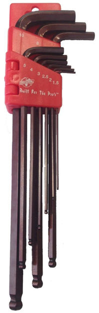 Imagen de Juego Llaves Allen Punta Bola Largas 9pzas 1.5-10mm Crossman