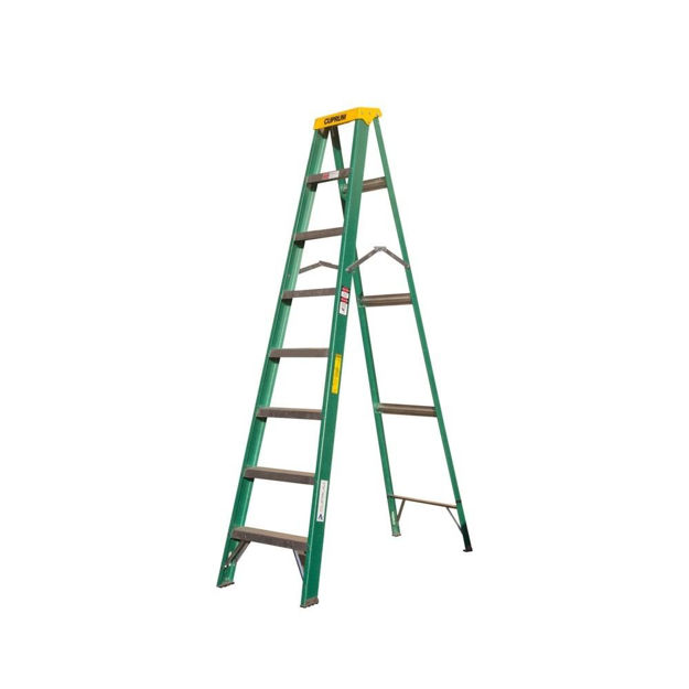 Imagen de ESCALERA TIPO TIJERA FIBRA DE VIDRIO 8 ESCALONES 2.4M