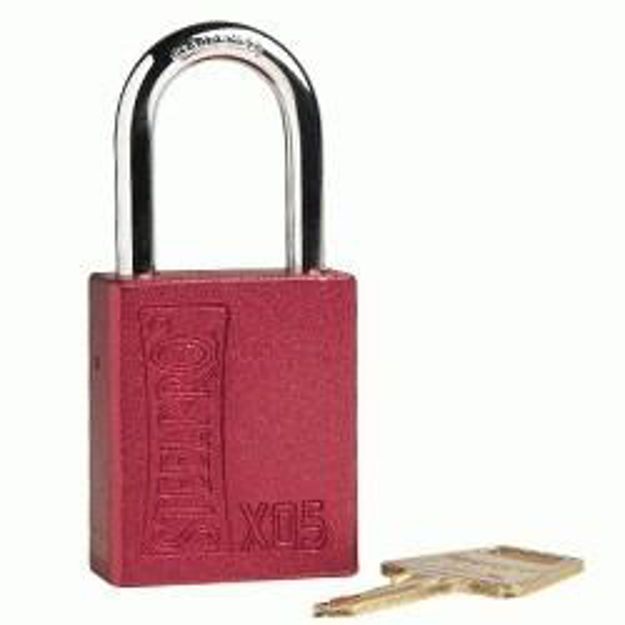 Imagen de Candado De Bloqueo rojo (cuerpo Aluminio) Steelpro X05 Rojo