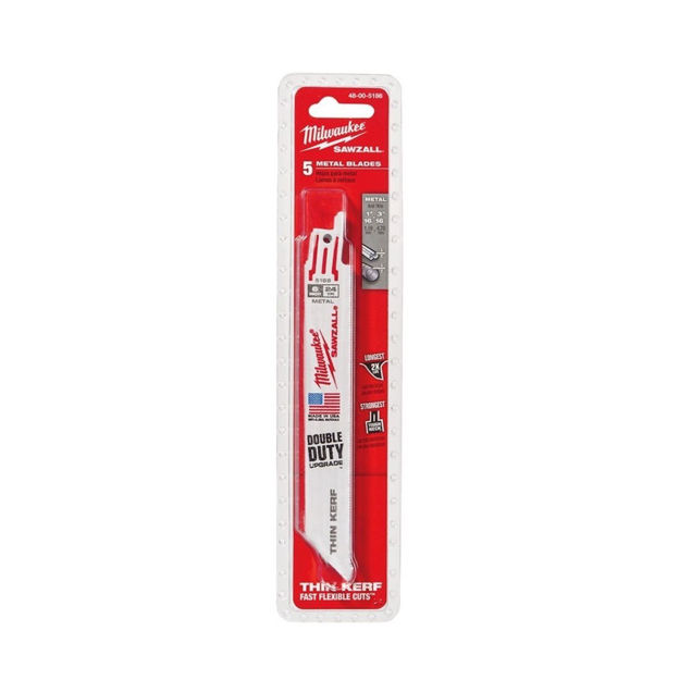 Imagen de Kit 5 Hojas Sierra Sable Para Metales Milwaukee 4800-5186