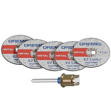 Imagen de Kit De Mandril + 5 Discos Corte Metal Minitorno Dremel 406