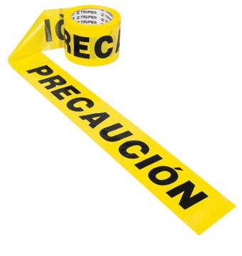 Imagen de CINTA AMARILLA LEYENDA PRECAUCIÓN 90M BAN-PRE-300 TRUPER