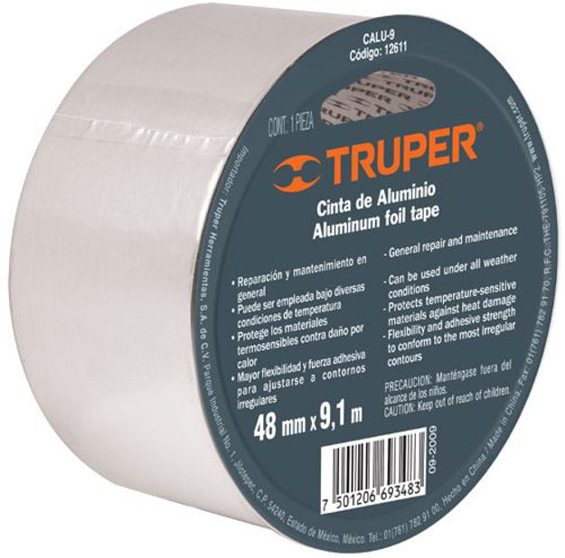 Imagen de Cinta de aluminio resiste 40°C 48mm x 9,1mt TRUPER CALU-9