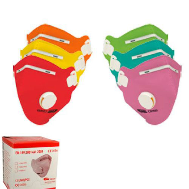 Imagen de Mascarilla filtrante termoconfo. válvula Azul (12 un) CLIMAX