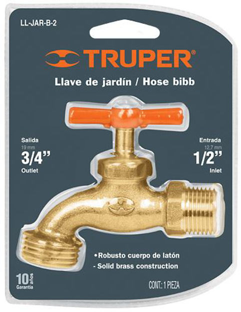 Imagen de Canilla bronce fundido de ½" TRUPER LL-JAR-B-2