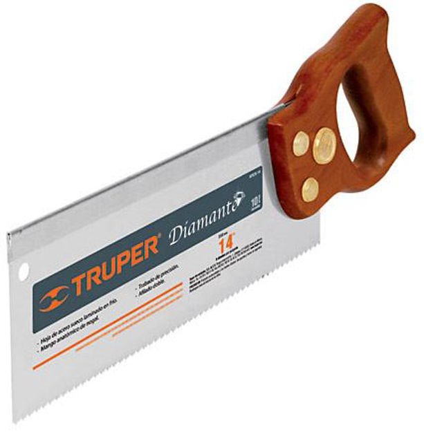 Imagen de Serrucho costilla mango madera 14" TRUPER STCX-14