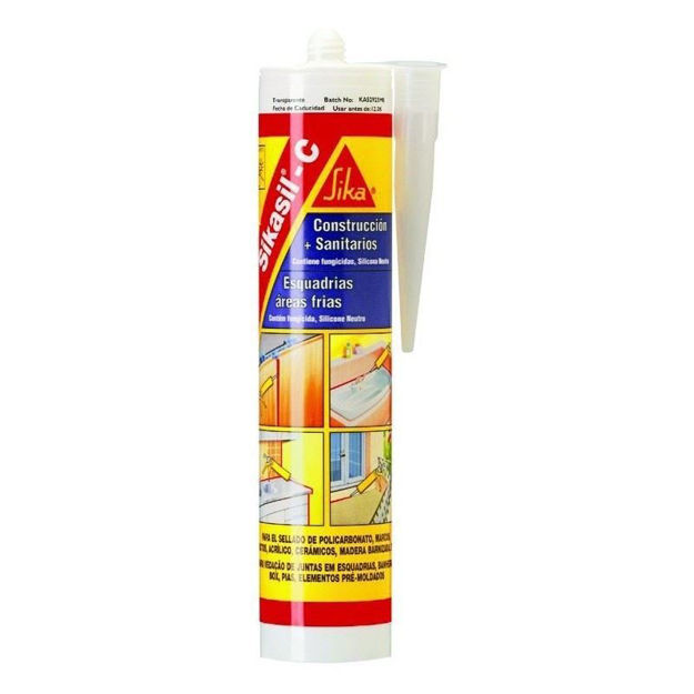 Imagen de sellador de Silicona neutra blanco 280cc Sika Sika-sil C