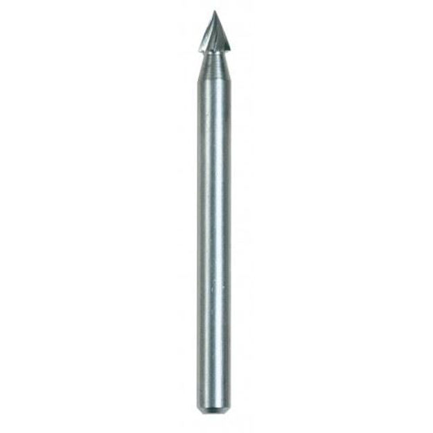 Imagen de Fresa alta velocidad cónica tallado 3mm Dremel 118