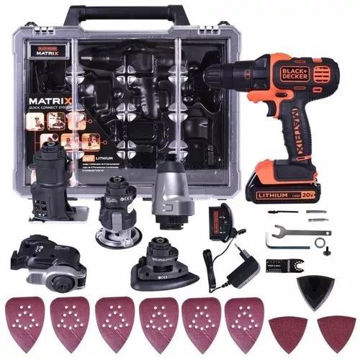 Imagen de Atornillador + SET HERRAMIENTAS 6 EN 1 Black + Decker MATRIX 20V