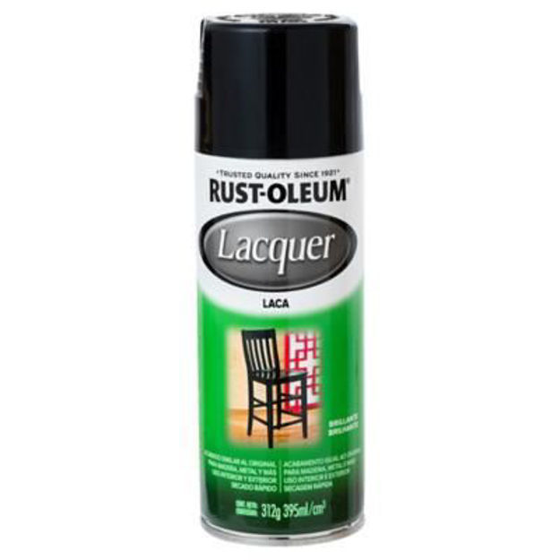 Imagen de PINTURA AEROSOL LACA NEGRA 312G RUST OLEUM