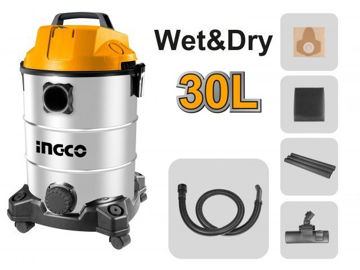 Imagen de ASPIRADORA 30 LITROS 1300W TANQUE DE ACERO INGCO