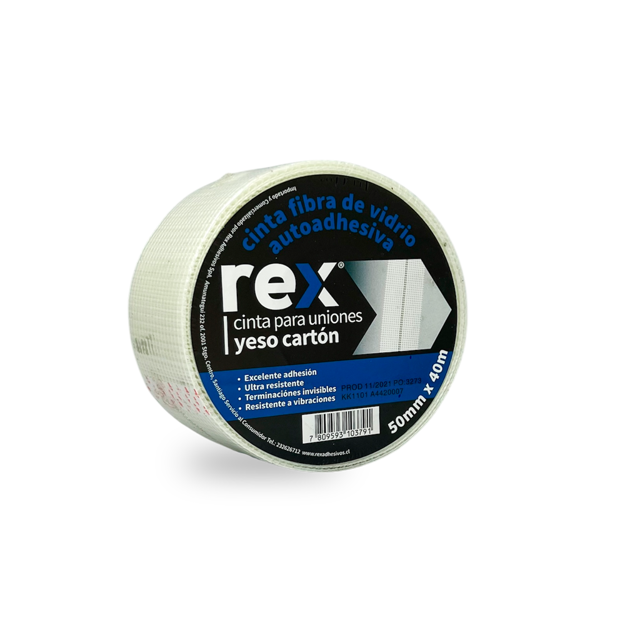 Imagen de CINTA REJILLA PARA JUNTAS DE YESO 50MM X 40MTS REX