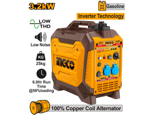Imagen de GENERADOR INVERTER 3.2KW 25KG BAJO RUIDO INGCO