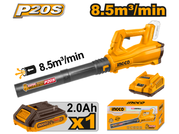 Imagen de SOPLADOR A BATERÍA 20 V 2.0 AH 8.5 M3/MIN INGCO