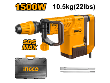 Imagen de MARTILLO DEMOLEDOR SDS-MAX 1500W 10KG INGCO