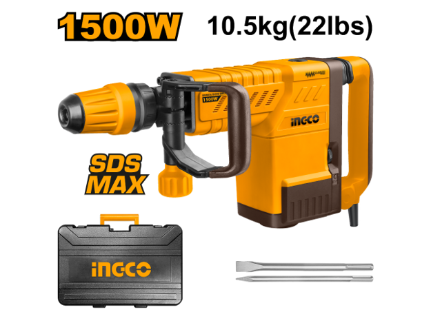 Imagen de MARTILLO DEMOLEDOR SDS-MAX 1500W 10KG INGCO