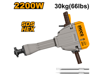 Imagen de MARTILLO DEMOLEDOR 30KG HEXAGONAL 28MM 2200W INGCO
