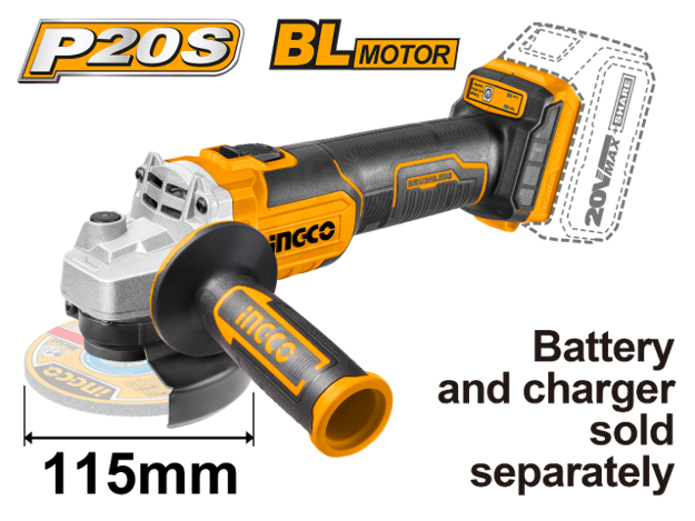 Imagen de AMOLADORA 4.5" BATERÍA 20V (CARCAZA) INGCO