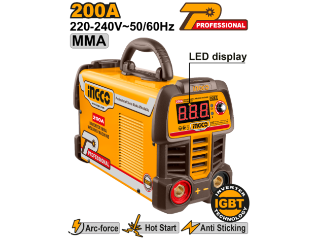 Imagen de SOLDADORA INVERTER 200AMP INGCO