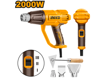 Imagen de PISTOLA DE CALOR 2000W C/KIT. INGCO