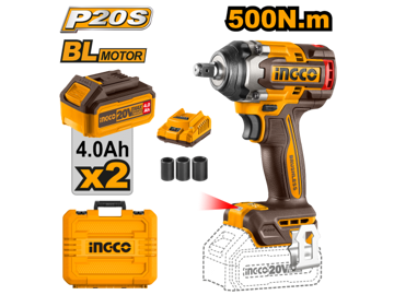 Imagen de LLAVE IMPACTO 1/2" 500NM 2 BATERIAS 18V. INGCO
