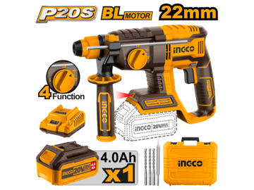 Imagen de ROTOPERCUTOR SDS-PLUS 2 BATERÍAS 20 V INGCO