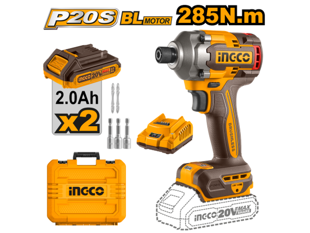 Imagen de ATORNILLADOR DE IMPACTO 20V 285NM 2 BAT. INGCO