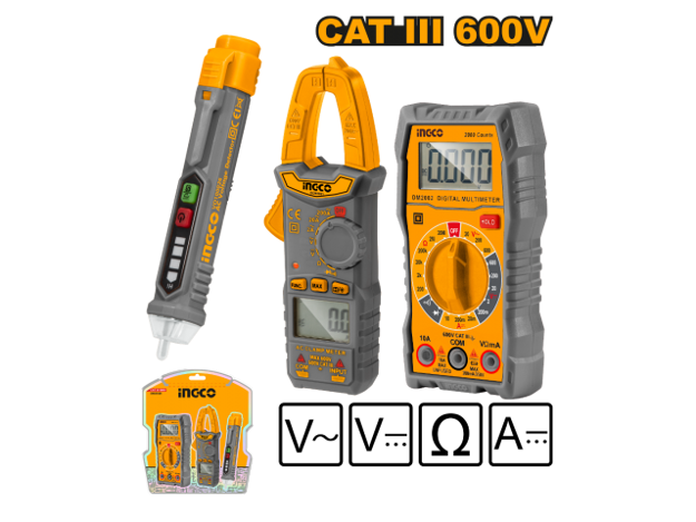Imagen de SET TESTER / PINZA AMPERIMETRICA / DETECTOR VOLT INGCO