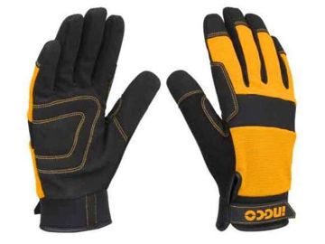 Imagen de GUANTES MECANICO CUERO Y MICROFIBRA XL INGCO