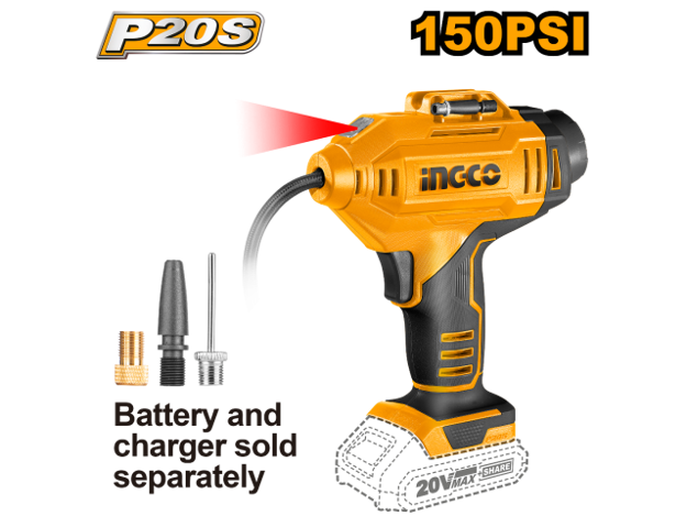 Imagen de INFLADOR PISTOLA BATERÍA 20 V (CARCAZA) INGCO