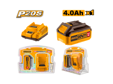 Imagen de CARGADOR + BATERIA 20V 4.0AH INGCO