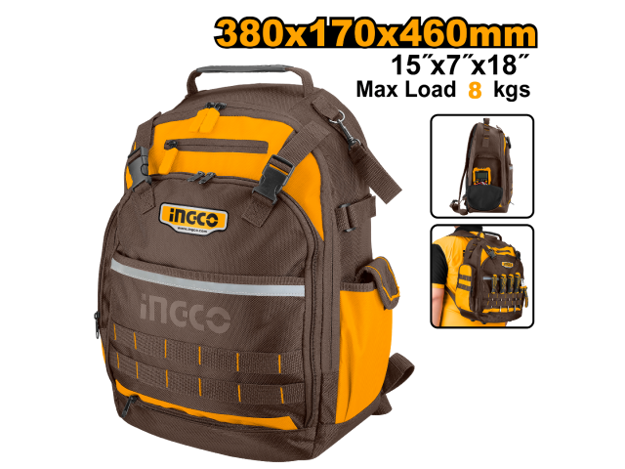 Imagen de MOCHILA PARA HERRAMIENTAS 38X17X46CM. INGCO