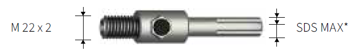 Imagen de VASTAGO SDS MAX PARA COPA WIDIA M22 370 MM KRINO
