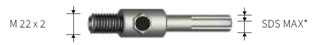Imagen de VASTAGO SDS MAX PARA COPA WIDIA M22 370 MM KRINO