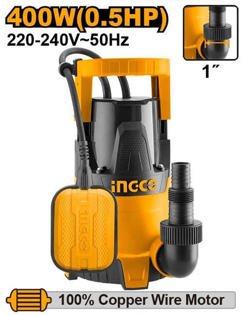 Imagen de BOMBA SUMERGIBLE 400W CUERPO PLASTICO INGCO