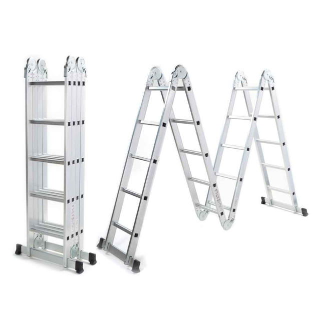 Imagen de ESCALERA ALUMINIO COMBINADA 8 POSICIONES 5.7M GOLDEX
