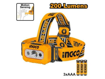 Imagen de LINTERNA VINCHA MINERO LED 200LUM (PILAS AAA) INGCO