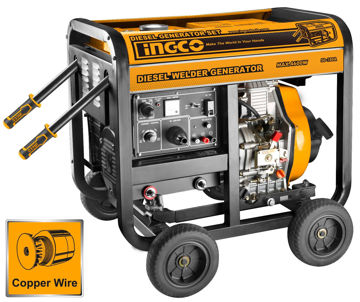 Imagen de GENERADOR 4,6KW MOTO SOLDADORA 180AMP. CARGADOR DE BATERIA 12V, MOTOR DIESEL 9HP INGCO
