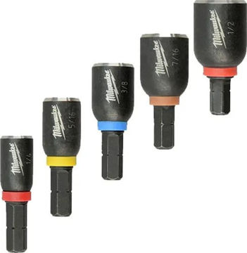 Imagen de KIT 5 PORTA TORNILLOS MAGNÉTICOS HEXAGON MILWAUKEE