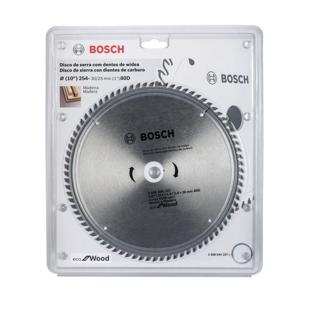 Imagen de DISCO SIERRA CIRCULAR ECO MADERA 10" 80D. BOSCH