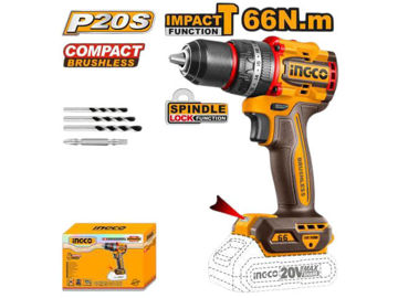 Imagen de TALADRO ATORNILLADOR CON PERCUTOR BATERIA 20V (CARCAZA) INGCO